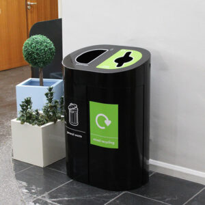 Torpedo Double Internal Recycling Bin in black.