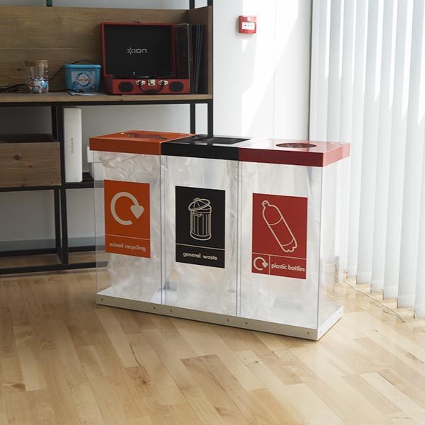 Box Cycle Triple Recycling Bin Wybone