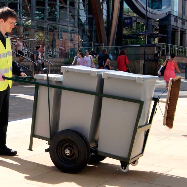 These robust steel DC & SC Street Orderly Barrows are made from tubular galvanised steel box section.

Features of these Street Orderly Barrows include heavy duty pneumatic tyres with roller bearing wheels, twin front jockey wheels for kerb mounting and lockable equipment box, brush & shovel holders and either one or two collection boxes.
