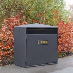 Double Never Rust Litter Bin in black.