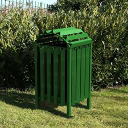 STS/2AV Anti Vandal Litter Bin in dark green.