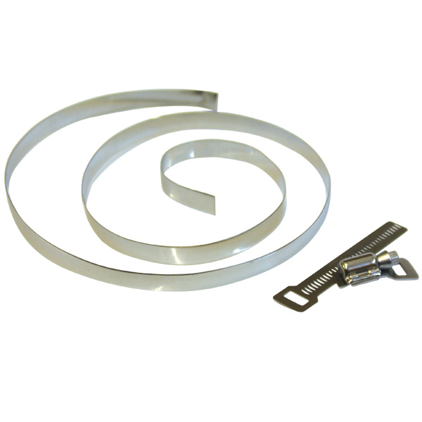 Set includes 2 x 4ft stainless steel Screw Seal Strapping as standard for post/rail mounting.