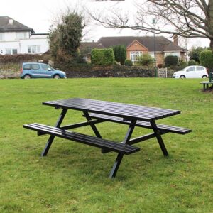 VMP/6 Steel Picnic Table in black.