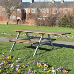 Wheelchair Accessible Hardwood Picnic Table