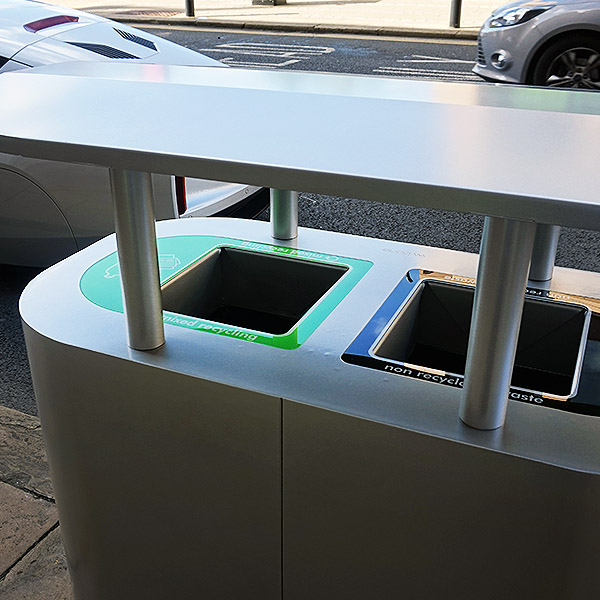 Wybone - Torpedo Triple Recycling Bin with Orbit Hood