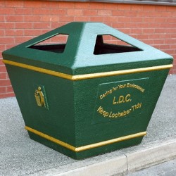 Wybone - LBV/10 Large Capacity Semi Open Top Litter Bin