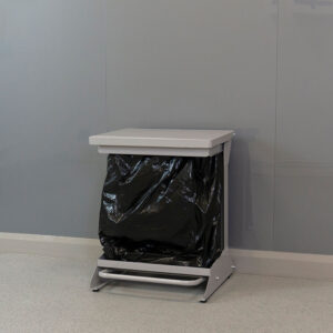 42-Litre Open Clinical Waste Bin in grey with a black liner.