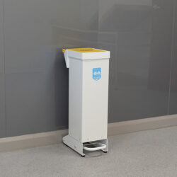 28 Litre Eco Clinical Waste Bin with a yellow lid.
