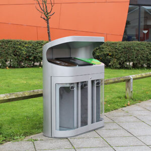 Torpedo Triple External Security Bin with Hood.