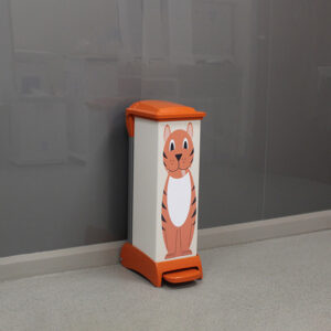 Tiger Capsule Clinical Waste Bin in 28 litres with an orange lid and base.