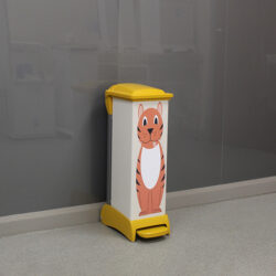Tiger Capsule Clinical Waste Bin in 28 litres with a yellow lid and base.