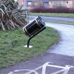 The Tilter Post Mounted Bridleway Bin in black.