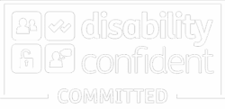disability confident logo white