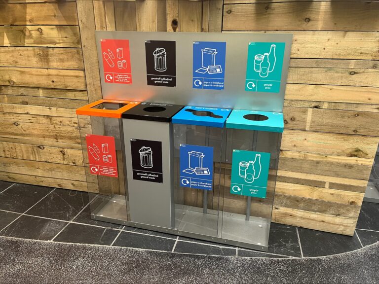 Box Cycle Quad Litter & Recycling Bin for University of Wales Trinity Saint David.